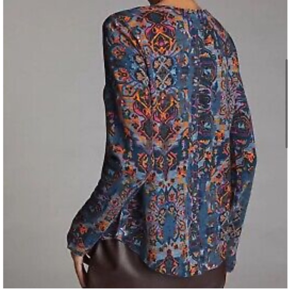 Pilcro | anthropology top | boho | bohemian | SZ small | Aztec pattern - Picture 12 of 13